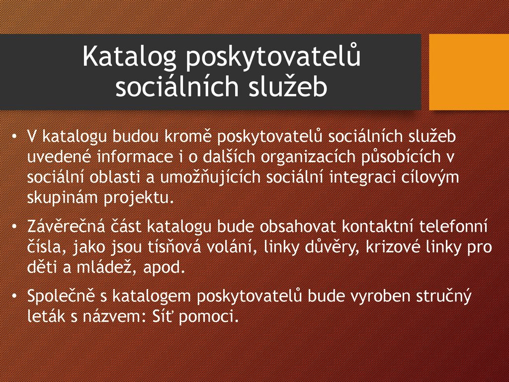 Kl Ov Aktivity Projektu Ppt St Hnout